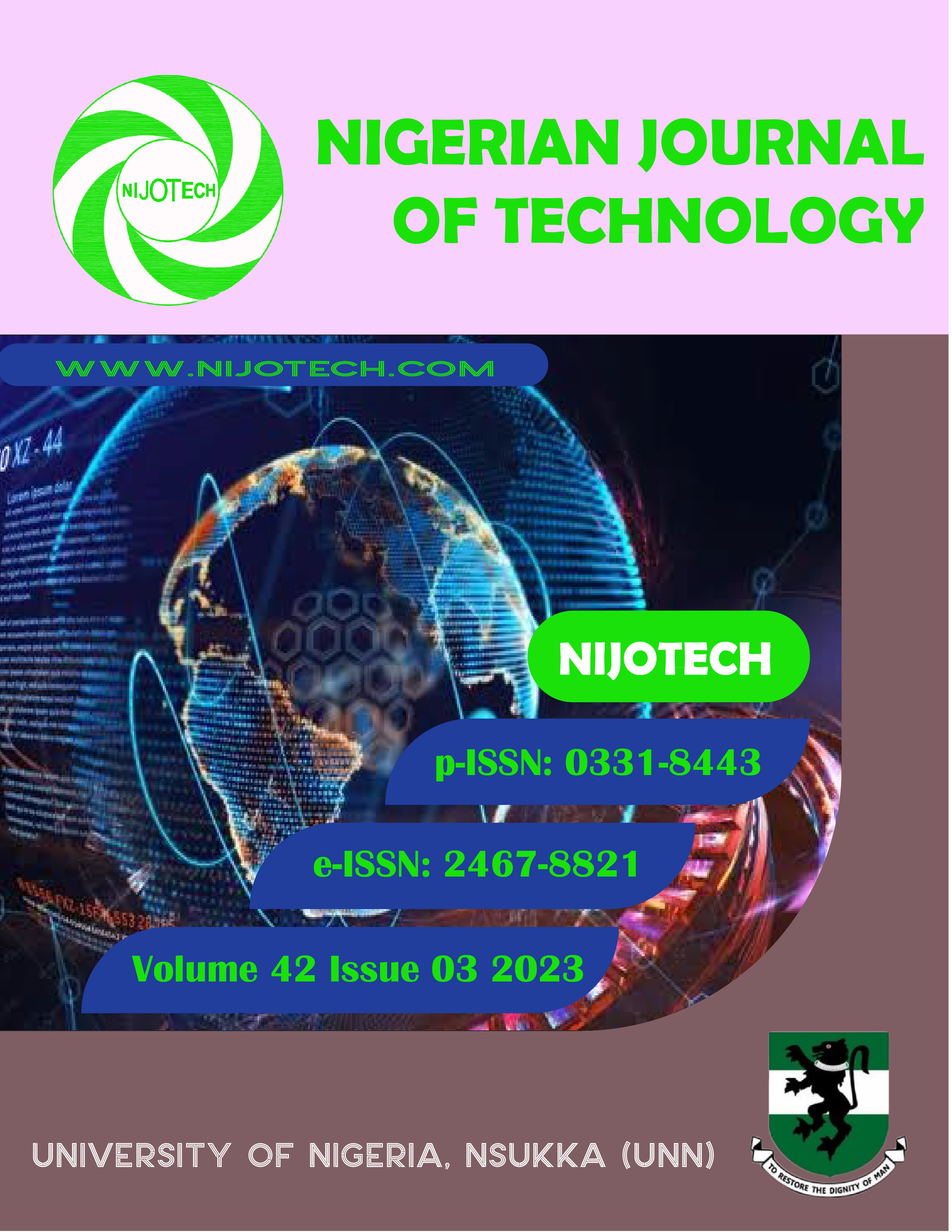 					View Vol. 42 No. 3 (2023): NIGERIAN JOURNAL OF TECHNOLOGY
				